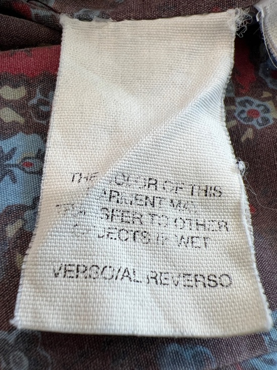 Tommy Hilfiger Y2K Stretch Denim Coat Floral Paisley Lined Long Jacket Size L - Picture 12 of 16